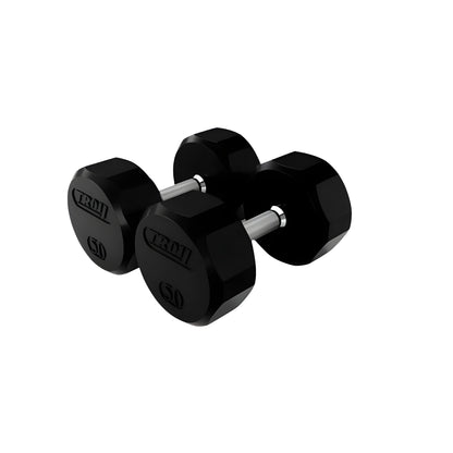 TROY 5-50 lb 12-Sided Urethane Dumbbell Set with Rack -  COMMPAC-TSDU50