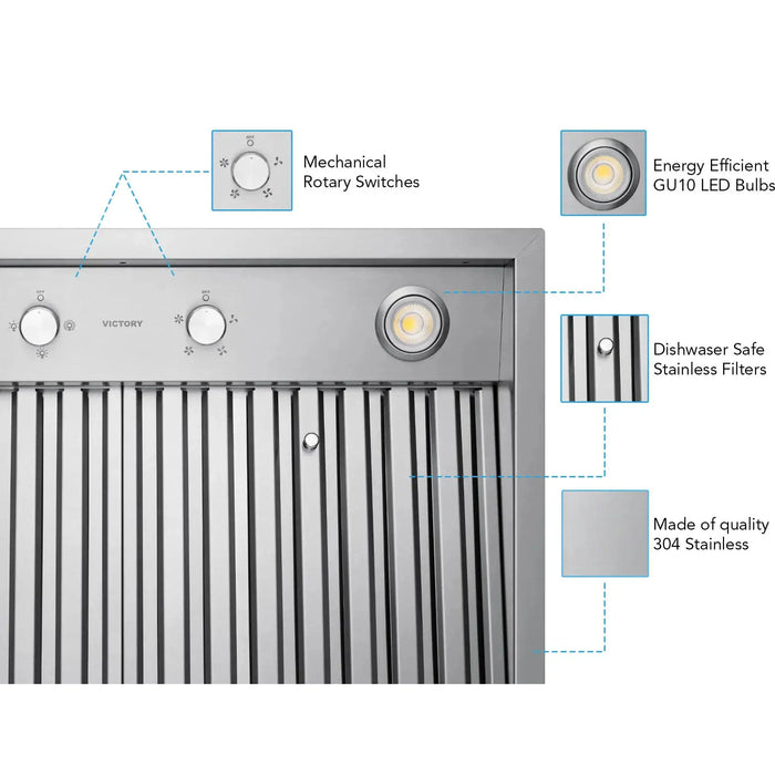 Victory Range 750 CFM Insert Range Hood in Stainless Steel - Q5-30