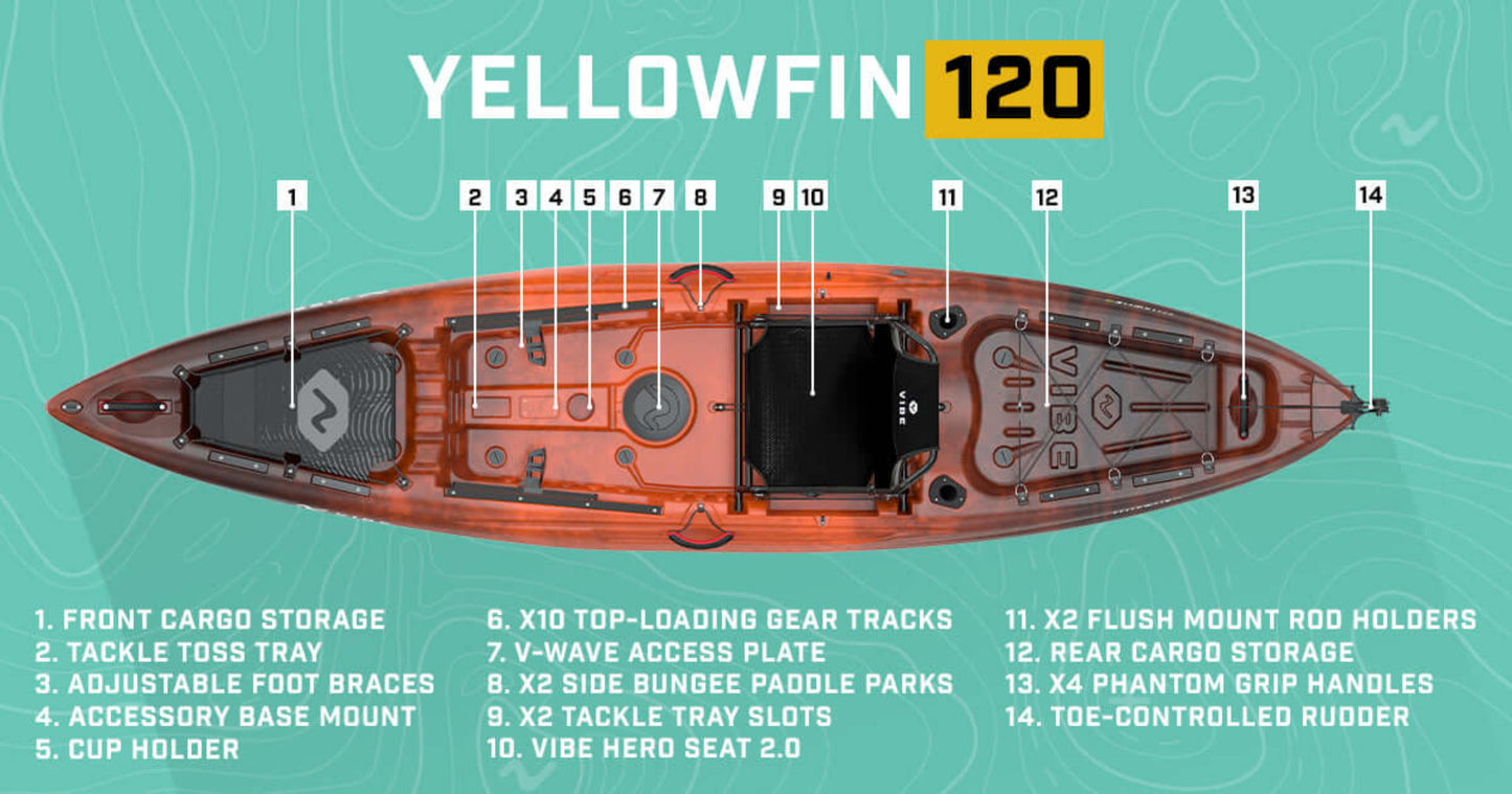 Vibe Kayak Yellowfin 120 - Angler's Complete Bundle (Memorial Day)