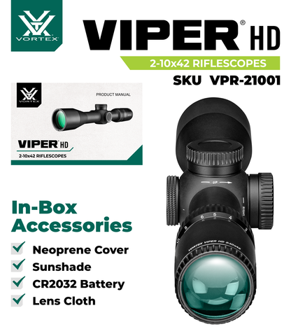 Vortex Optics Viper HD 2-10x42 SFP Second Focal Plane Dead-Hold BDC MOA Riflescope (VPR-21001) - VPR-21001