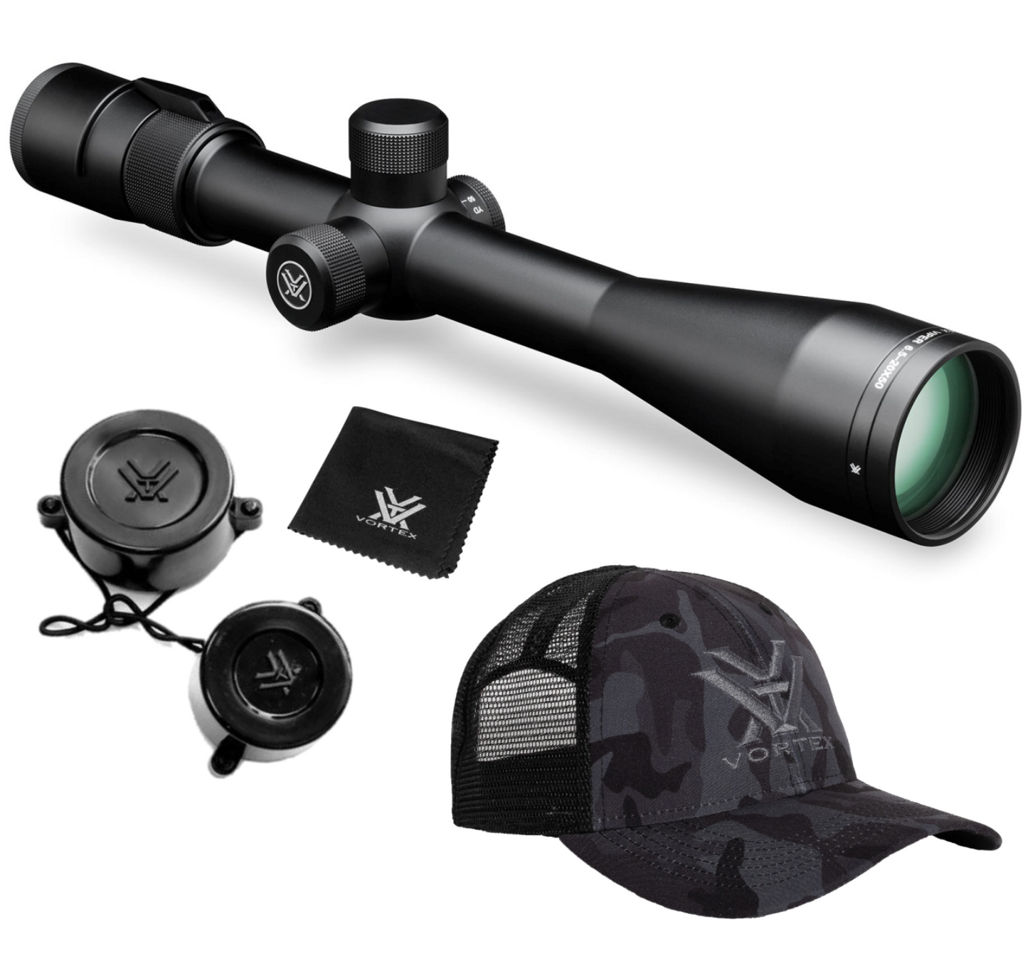 Vortex Optics Viper 6.5-20x50 PA SFP Riflescope Mil-Dot MOA, 30mm Tube with Wearable4U Bundle - VPR-M-06MD_121-53-BCA