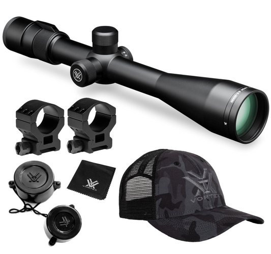 Vortex Optics Viper 6.5-20x50 PA SFP Riflescope Mil-Dot MOA, 30mm Tube with Pro 30mm High Rings (1.18in) and Free Hat Bundle - VPR-M-06MD_TRH-2Pk_121-53-BCA
