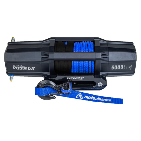 MotoAlliance Viper V2 ATV/UTV Winch Wide Spool 6000lbs New - VT6000SE_BK