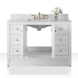 Ancerre Maili Bathroom Vanity with Sink and Carrara White Marble Top Cabinet Set - VTS-MAILI-48-W-CW - Backyard Provider