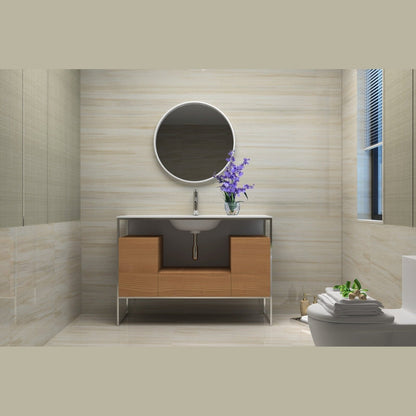 Ancerre Tory Bathroom Vanity with Solid Surface Top Cabinet Set with Mirror - VTSM-TORY-24-NW-MW - Backyard Provider