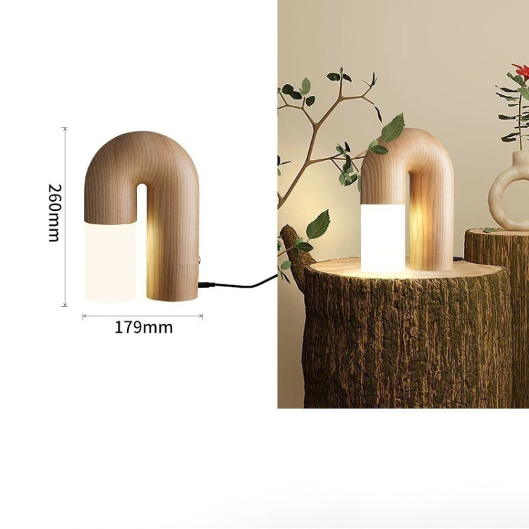 Vintage Solid Ash Wood + Acrylic LED Wall Lamp - Procure Décor