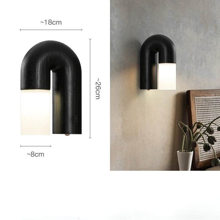 Vintage Solid Ash Wood + Acrylic LED Wall Lamp - Procure Décor