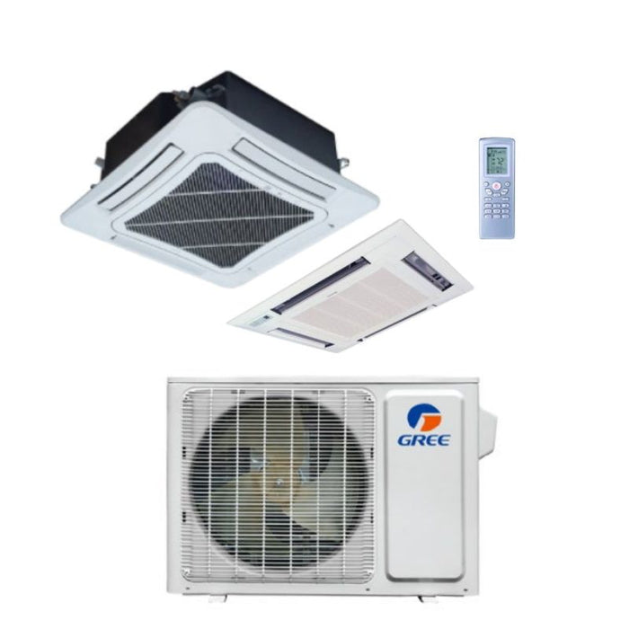 GREE Vireo Gen3 Series 12,000 BTU Single Zone Ceiling Cassette Ductless Mini-Split System - 3VIR12HP230V1BO, CAS12HP230V1BC