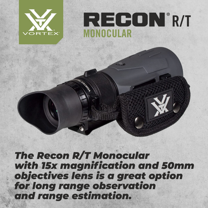 Vortex Optics Recon R/T 15x50 RT155 Scope Monocular with Free Hat and Pen Bundle - RT155_Hat-CD_LCP