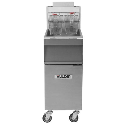 Vulcan 1GR35M-2 35-40 lb Liquid Propane Gas Floor Fryer - 90.000 BTU - 1GR35M-2