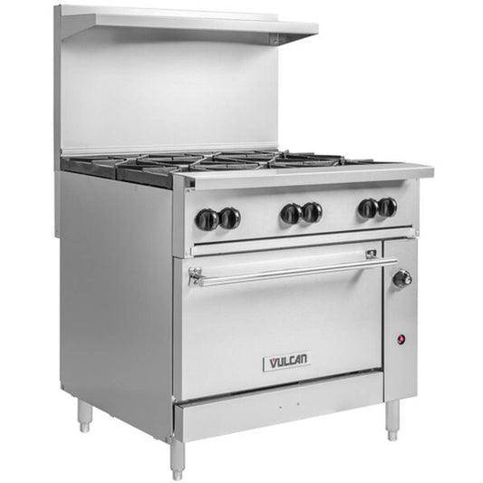 Vulcan 36S-6BN Endurance 6 Burner 36" Natural Gas Range with Standard Oven Base - 215,000 BTU - 36S-6BN