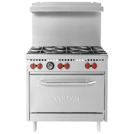 Vulcan SX36-6BP SX Series Liquid Propane Gas 6 Burner 36 Range with Standard Oven - 198 000 BTU - SX36-6BP