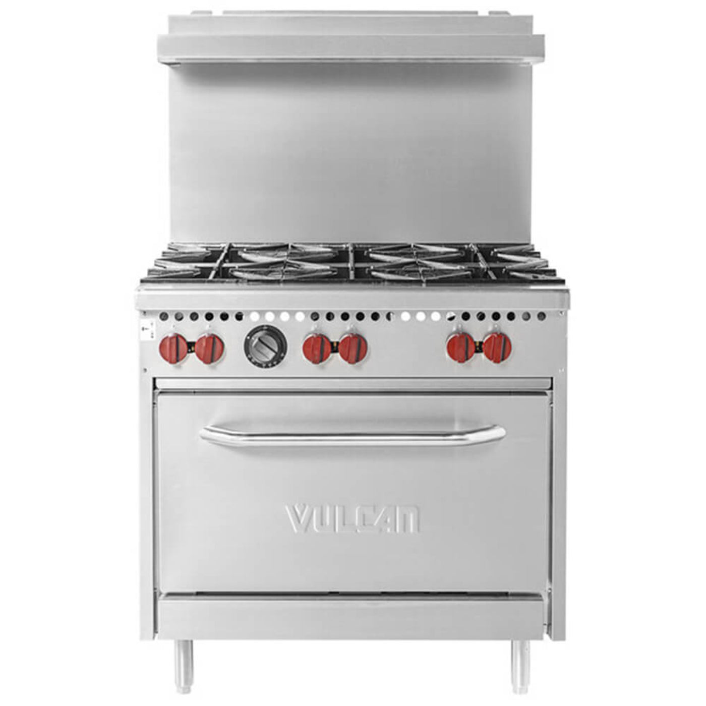 Vulcan SX36-6BP SX Series Liquid Propane Gas 6 Burner 36 Range with Standard Oven - 198 000 BTU - SX36-6BP