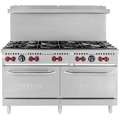 Vulcan SX60F-6B24GN SX Series Natural Gas 6 Burner 60" Range with 24" Manual Griddle with 2 Standard Ovens - 258,000 BTU - SX60F-6B24GN