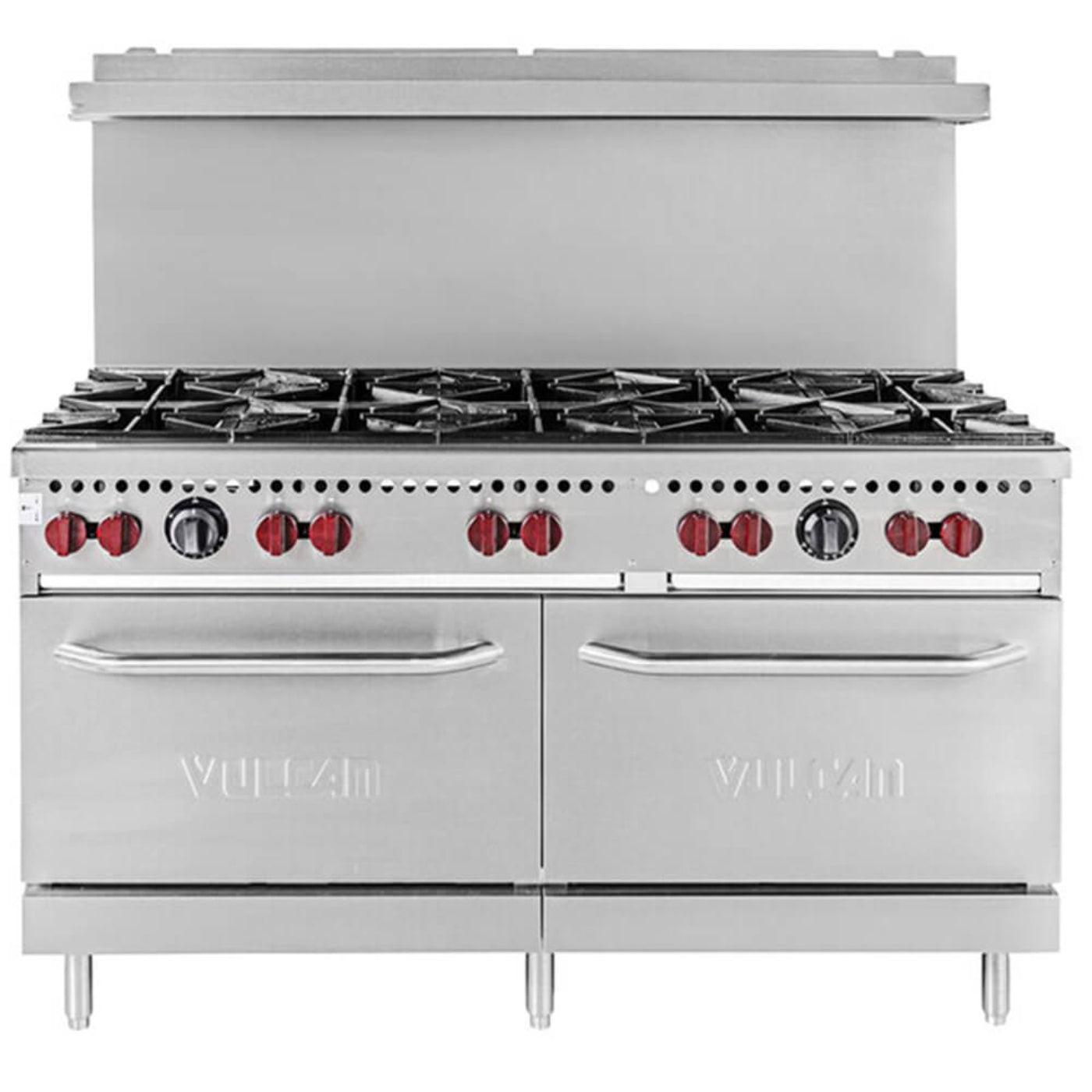 Vulcan SX60F-6B24GN SX Series Natural Gas 6 Burner 60" Range with 24" Manual Griddle with 2 Standard Ovens - 258,000 BTU - SX60F-6B24GN