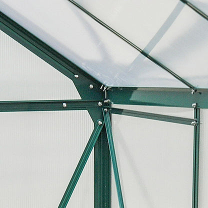 Outsunny BloomGreen 6' x 8' Greenhouse with Rain Gutter and Roof Vent Dark Green - 845-059