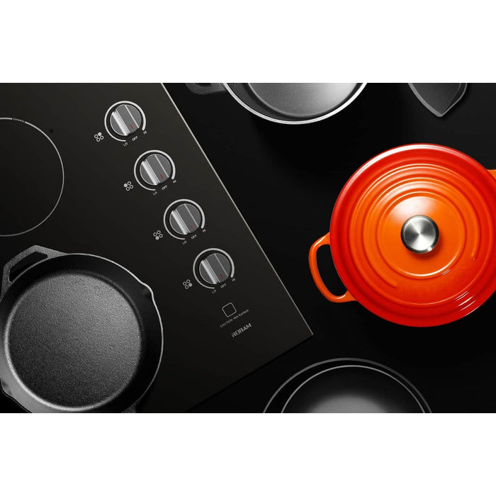 ROBAM 30-Inch Radiant Electric Ceramic Glass Cooktop in Black with 4 Elements including 2 Power Boil Elements - W412