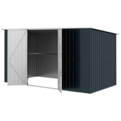 Outsunny 11' x 6' Metal Storage Shed with Lockable Door for Backyard, Garden, Lawn, Gray - 845-680V01CG