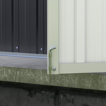 Outsunny 11' x 6' Metal Storage Shed with Lockable Door for Backyard, Garden, Lawn, Gray - 845-680V01CG