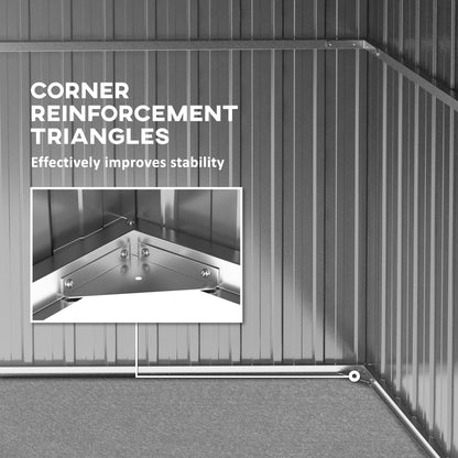 Outsunny 11' x 6' Metal Storage Shed with Lockable Door for Backyard, Garden, Lawn, Gray - 845-680V01CG