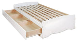Prepac Twin Mate's Platform Storage Bed with 3 Drawers - Available in 2 Colours - WBT-4100-2K