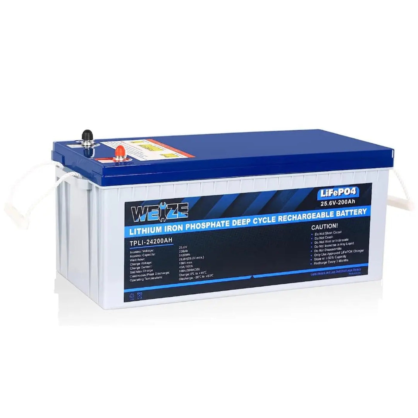 WEIZE [BF&CM] 24V 200Ah 5120Wh LiFePO4 Lithium Battery - BAC-0097