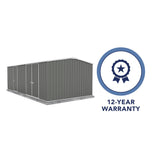 Absco | 20x10x6.6 ft Workshop Metal Shed - Woodland Gray - AB1118