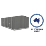 Absco | 20x10x6.6 ft Workshop Metal Shed - Woodland Gray - AB1118