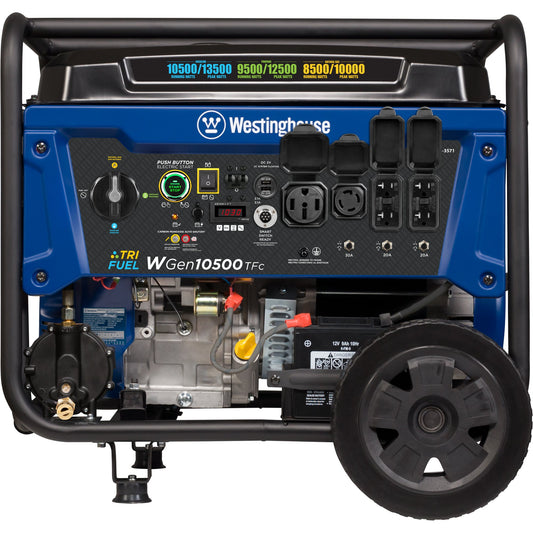 Westinghouse Tri-Fuel Generator 10500W/13500W 50 Amp Remote Start with CO Sensor New - WGEN10500TFC