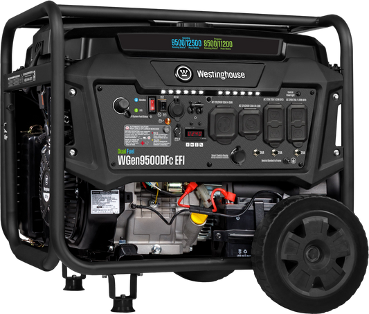 Westinghouse EFI Generator 9500/12500W Dual Fuel Gas Propane 50A Remote Start CO Sensor CARB New - WGEN9500DFC-EFI