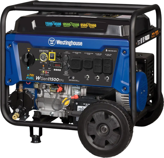Westinghouse Tri-Fuel Generator 11500W/14500W CO Sensor 50 Amp Remote Start New - WGEN11500TFC