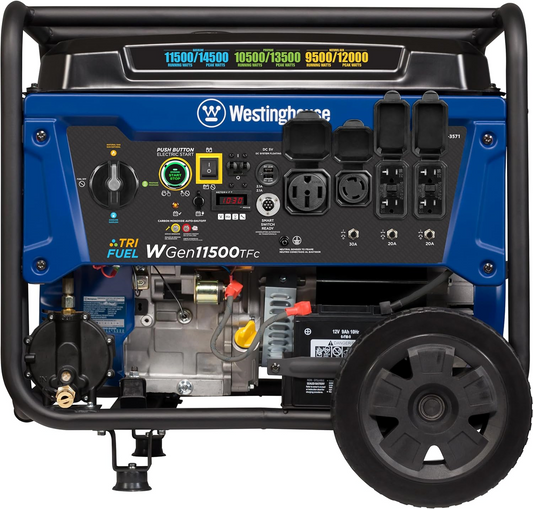 Westinghouse Tri-Fuel Generator 11500W/14500W CO Sensor 50 Amp Remote Start New - WGEN11500TFC