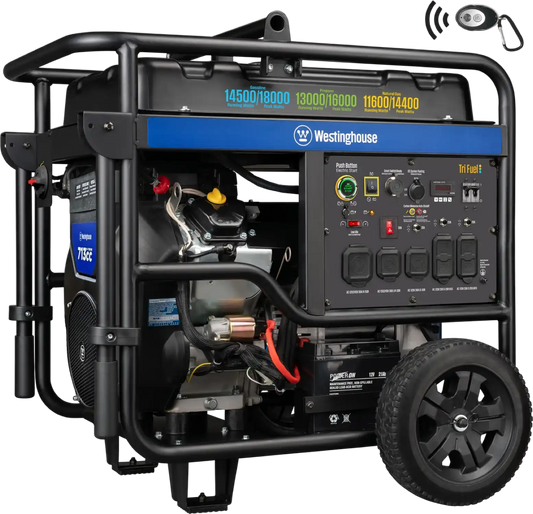 Westinghouse 14500W/18000W Generator Tri-Fuel Gasoline Liquid Propane Natural Gas CO Sensor Remote Start New - WGEN14500TFC