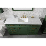 Legion Furniture WLF2272-VG 72 Inch Vogue Green Double Single Sink Vanity Cabinet with Carrara White Top