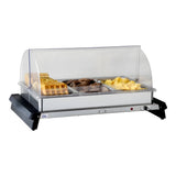 Cadco WTBS-3RT 3-Compartment Third Size Electric Buffet Server with Roll Top Lid - 120V - WTBS-3RT