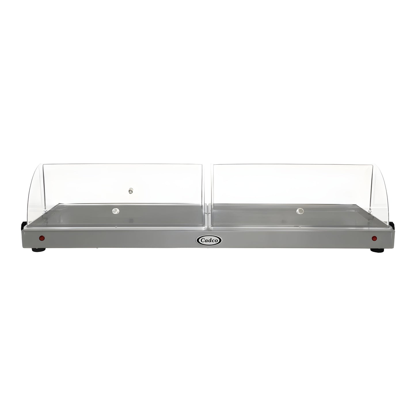 Cadco WTRT-40-HD 45" x 14 3/8" x 9 3/4" Electric Heavy-Duty Countertop Warming Shelf with Roll Top Lids - 120V - WTRT-40-HD