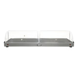 Cadco WTRT-40-HD 45" x 14 3/8" x 9 3/4" Electric Heavy-Duty Countertop Warming Shelf with Roll Top Lids - 120V - WTRT-40-HD