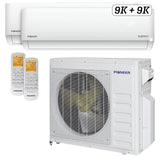 Pioneer Mini Split 18,000 BTU 2 Zone Ductless Air Conditioner and Heat Pump - WYT020GLHI22M2-9W-9W