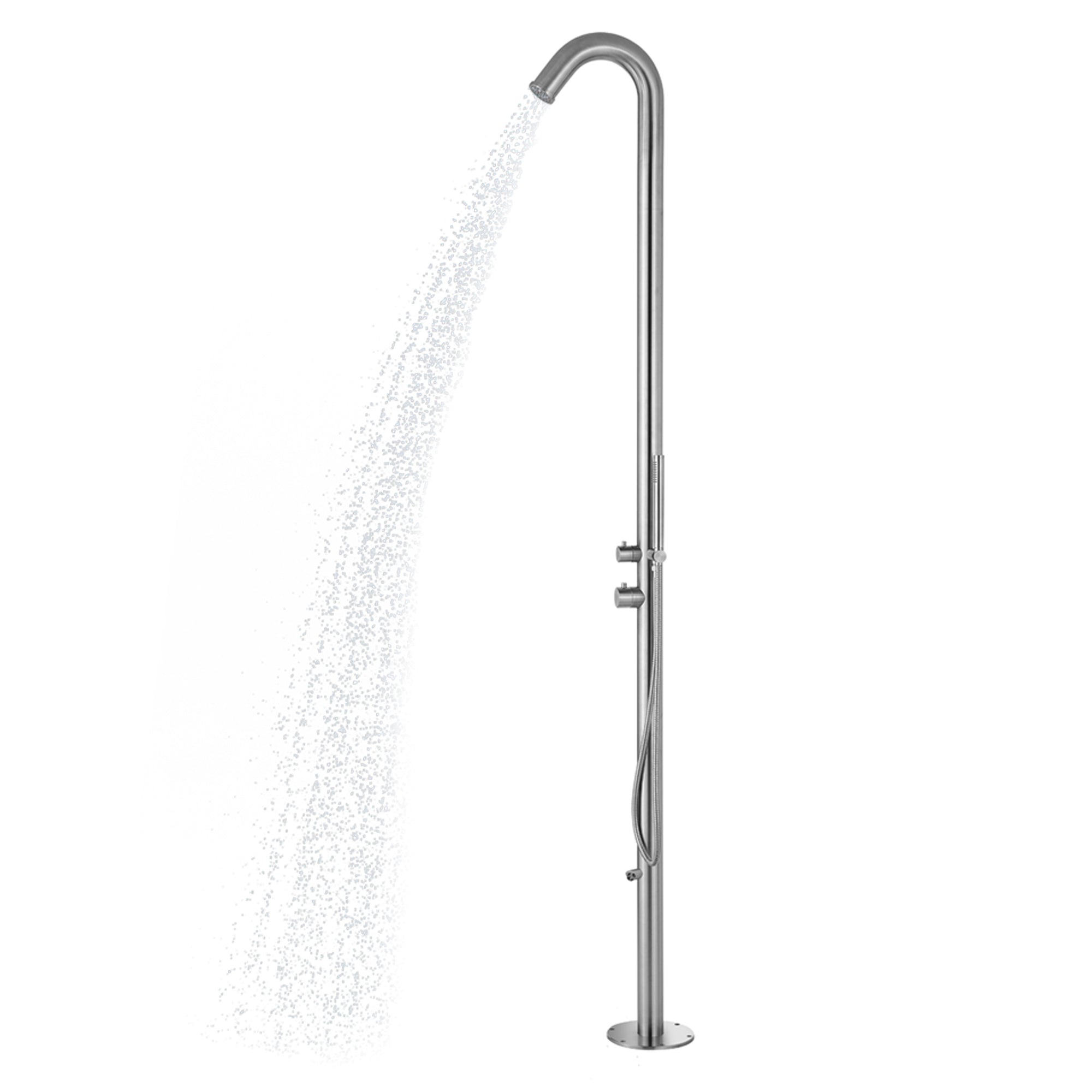 Pulse Showerspas Brushed Stainless Steel Outdoor Shower System - Wave Outdoor Shower - 1055-SSB