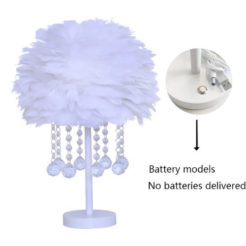 Feather Table Lamp Modern Bedside Light - Procure Décor