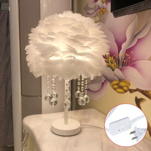 Feather Table Lamp Modern Bedside Light - Procure Décor
