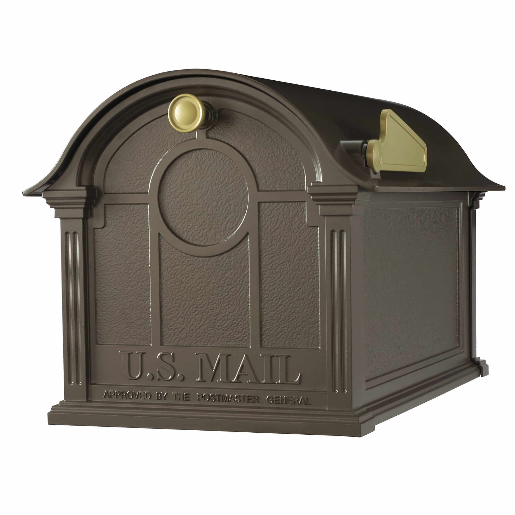 Whitehall Balmoral Side Plaques and Monogram Mailbox with Post Package and Plant Hanger -