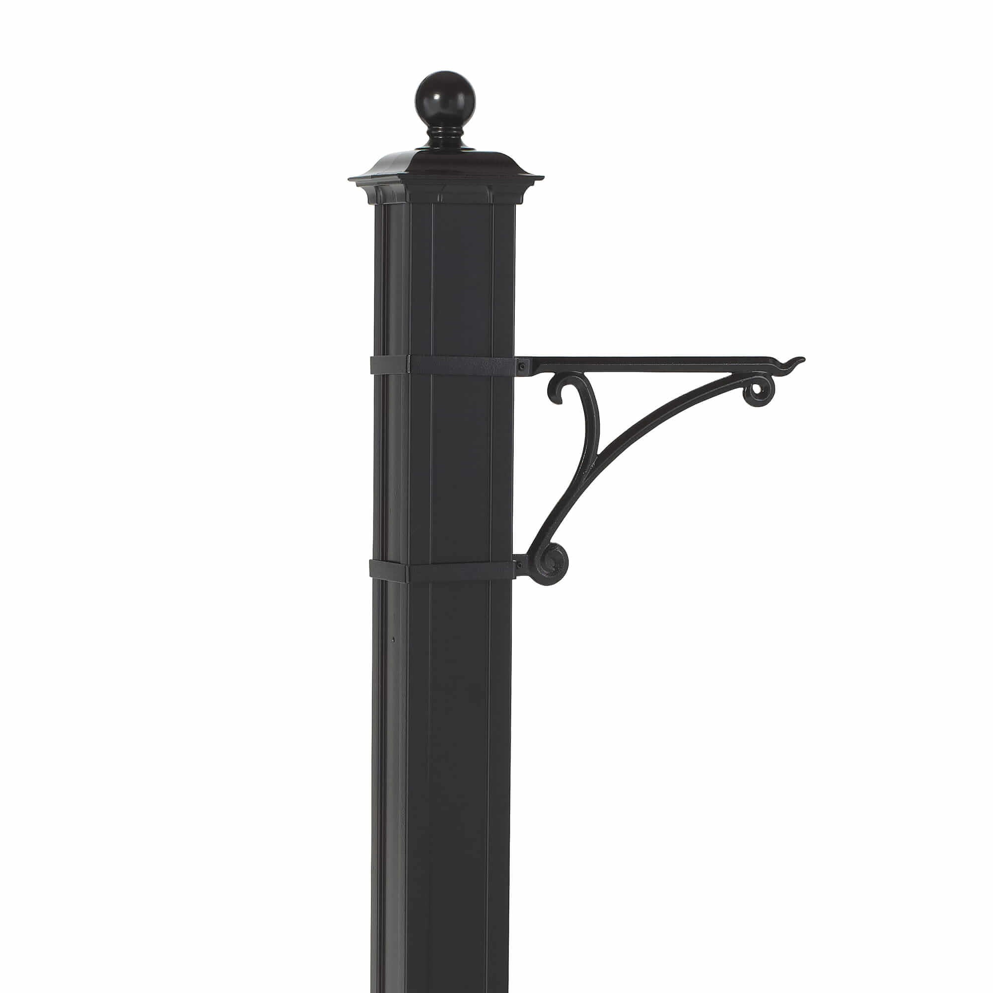 Whitehall Balmoral Side Plaques and Monogram Mailbox with Post Package and Plant Hanger -