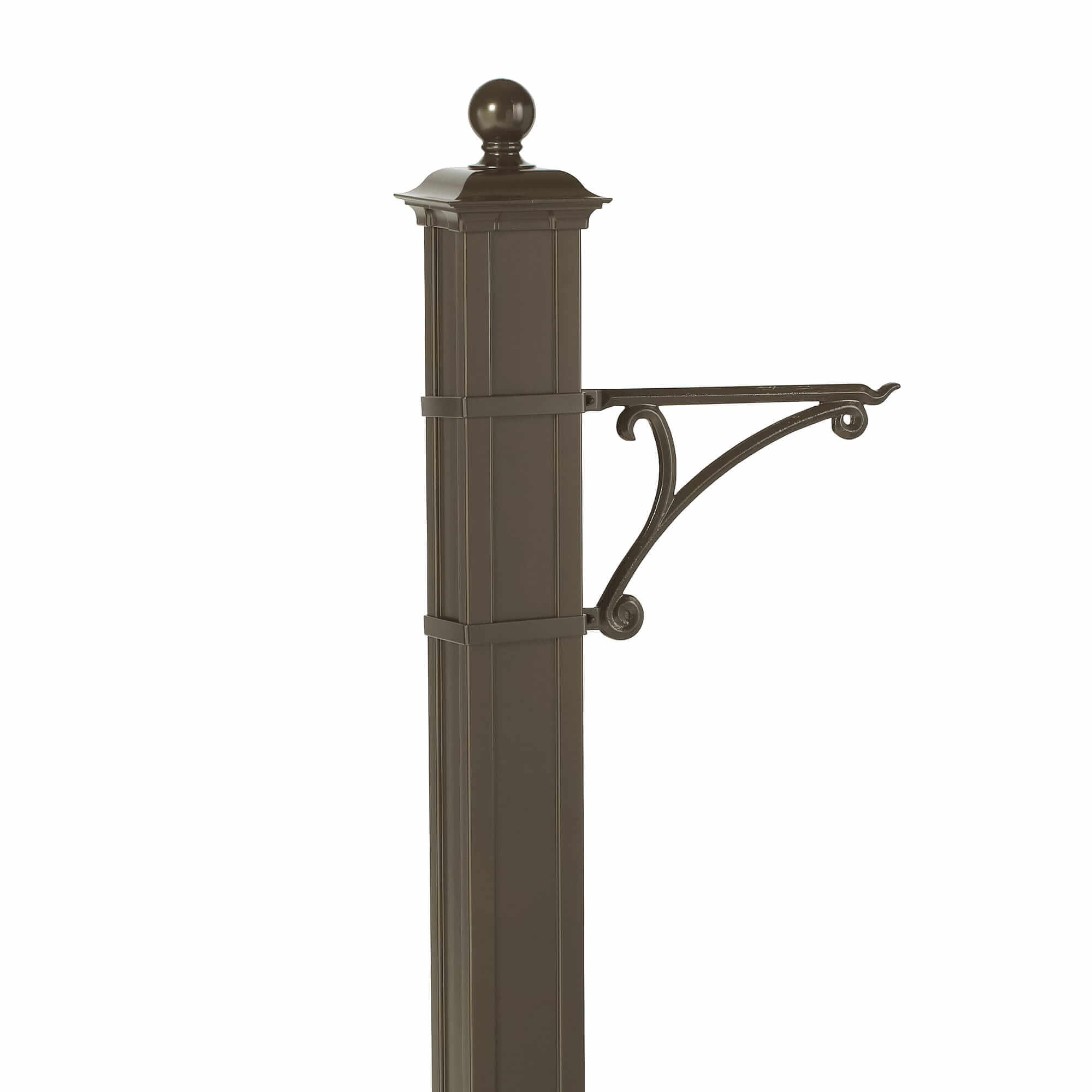 Whitehall Balmoral Side Plaques and Monogram Mailbox with Post Package and Plant Hanger -