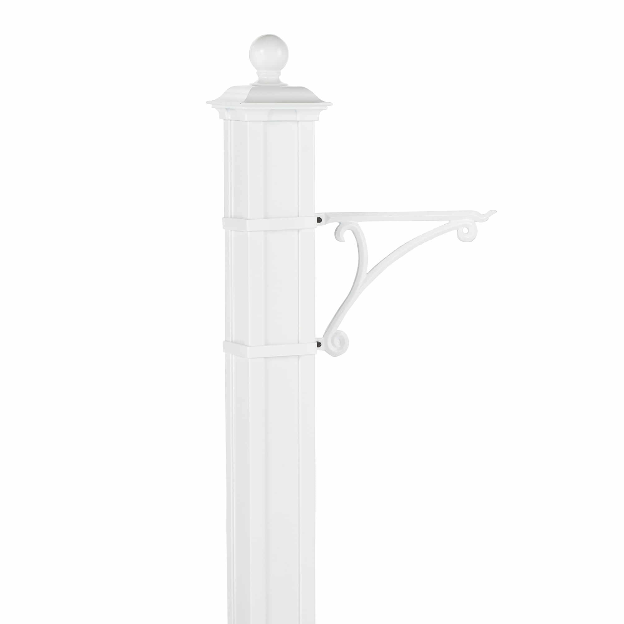 Whitehall Balmoral Side Plaques and Monogram Mailbox with Post Package and Plant Hanger -