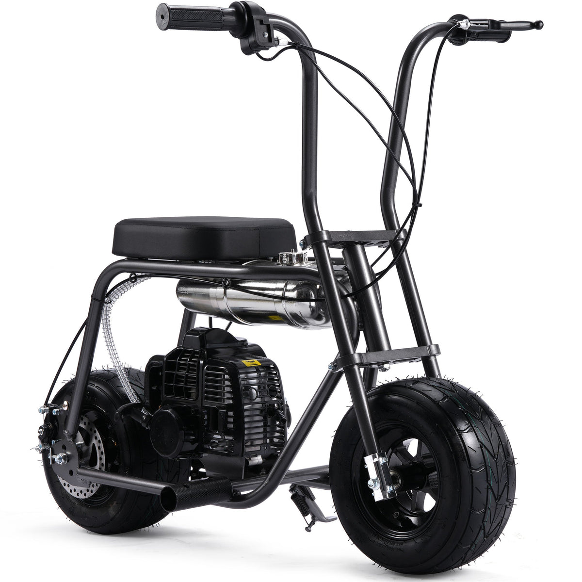 MotoTec Wild Rover 49cc 2-Stroke Kids Gas Mini Bike Grey