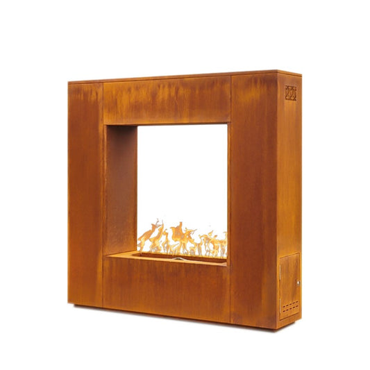 Williams Fireplace Corten Steel with fire
