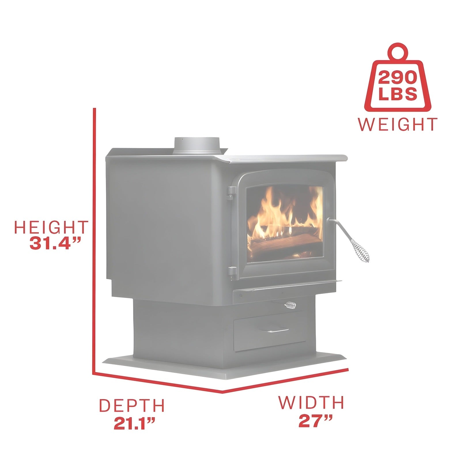 Ashley Hearth AW2020E-P EPA Certified 2,000 sq. ft. Wood Stove New