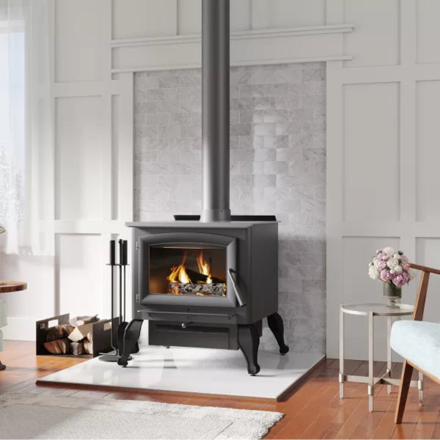 US Stove 2,000 Sq. Ft. Pedestal Wood Stove - SKU_1769009027750_987