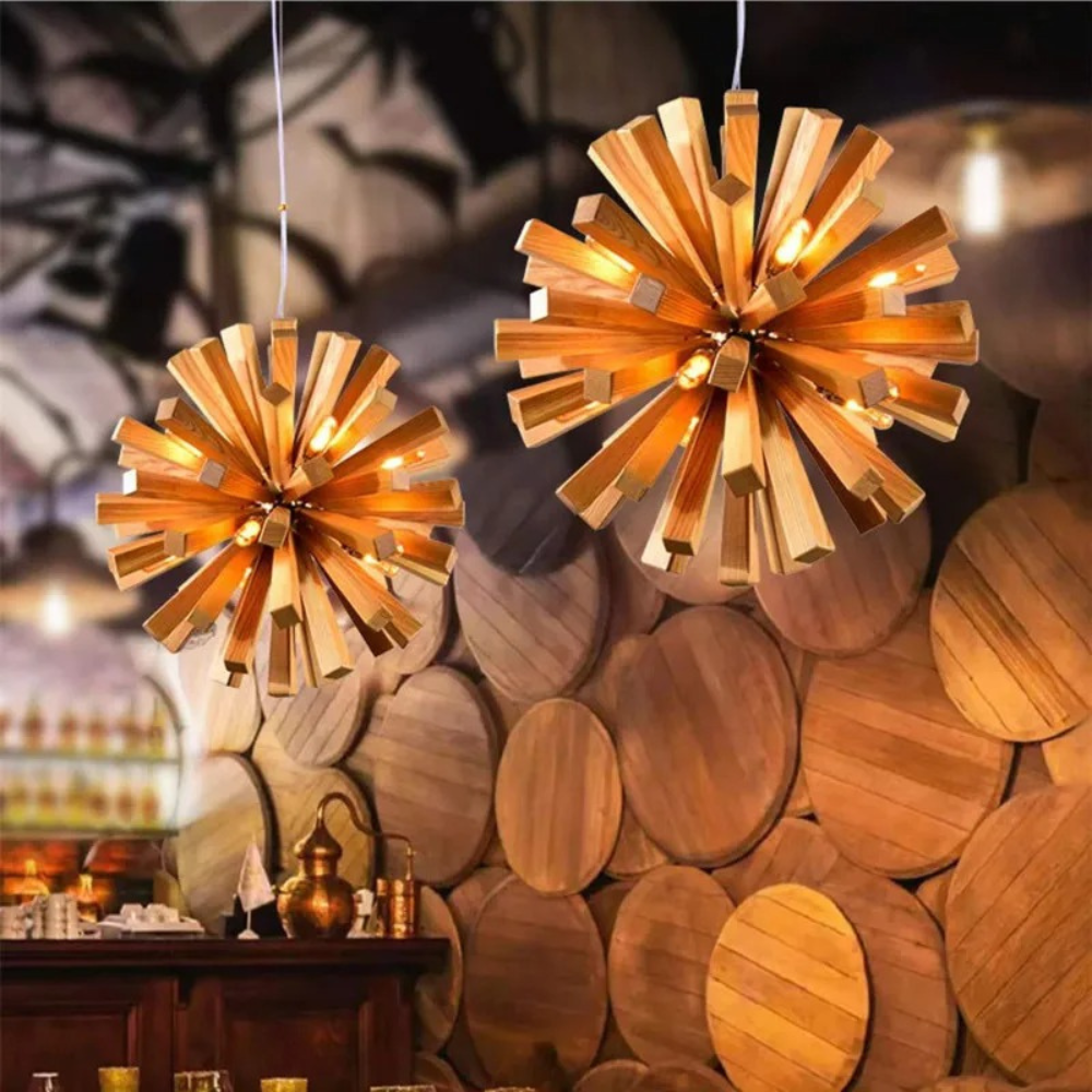 Woodburst Chandelier Light - Procure Décor